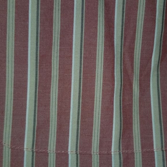 EUC Light Red and Tan Striped Button Down Shirt - Picture 5 of 5